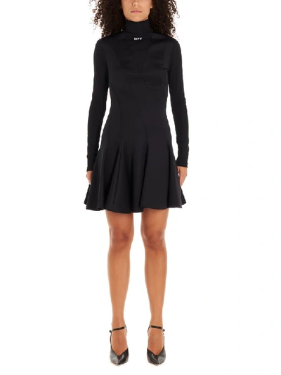 Shop Off-white Multiwave Dress In Black
