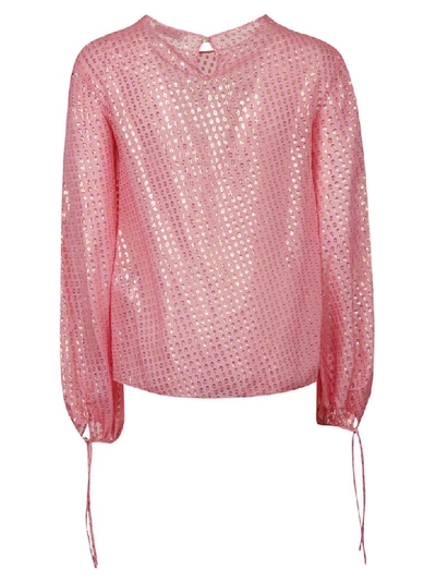 Shop Attico Balloon-sleeved Blouse In Barbie Pink