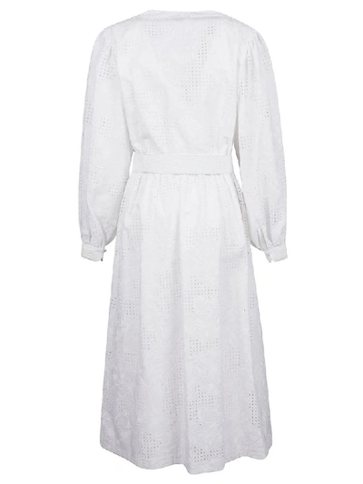 Shop Off-white Poplin Midi Dress In White No Color