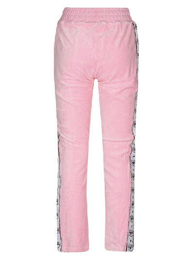 Shop Chiara Ferragni Side Print Trousers In Rosa