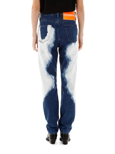 Shop Calvin Klein Bicolor Jeans In Indigo Random Bleach (white)