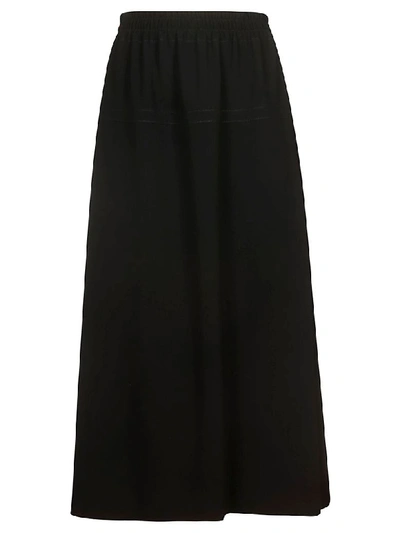 Shop Alberto Biani Elasticated Waist Long Skirt In Black
