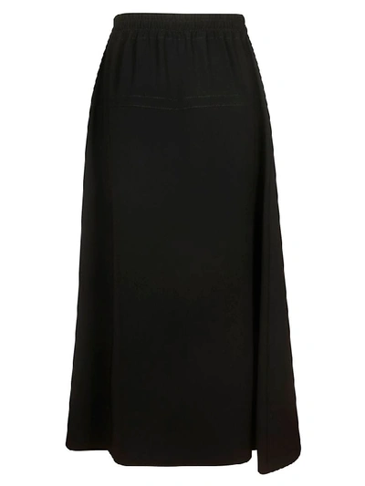 Shop Alberto Biani Elasticated Waist Long Skirt In Black