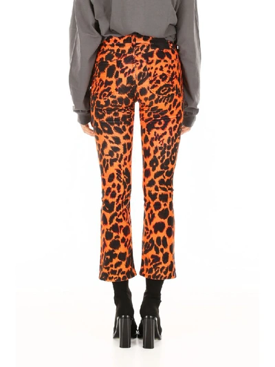 Shop R13 Leopard Printed Kick Flare Jeans In Orange Leo (orange)
