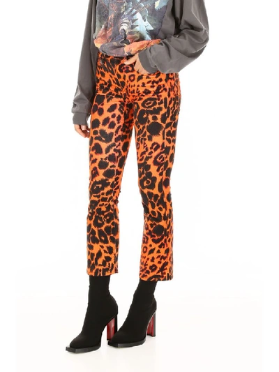 Shop R13 Leopard Printed Kick Flare Jeans In Orange Leo (orange)