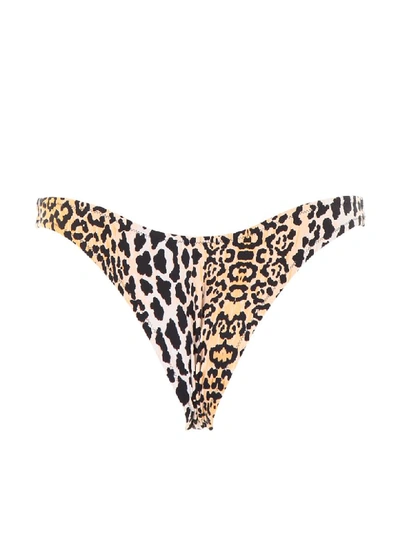 Shop Reina Olga Selvaggia Bikini Briefs In Leopardo (beige)