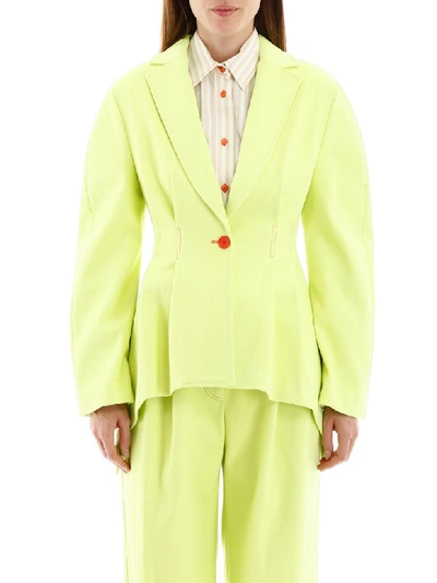 Sies Marjan Haru Single-breasted Twill Jacket In Fluo Yellow (yellow)