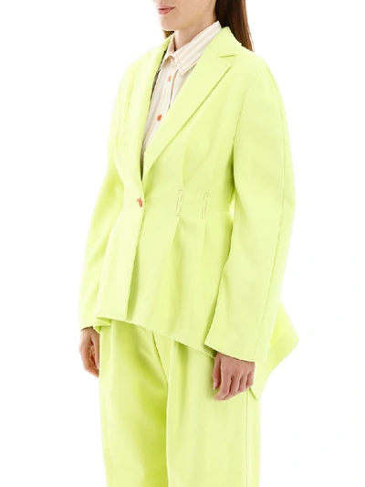 Sies Marjan Haru Single-breasted Twill Jacket In Fluo Yellow (yellow)
