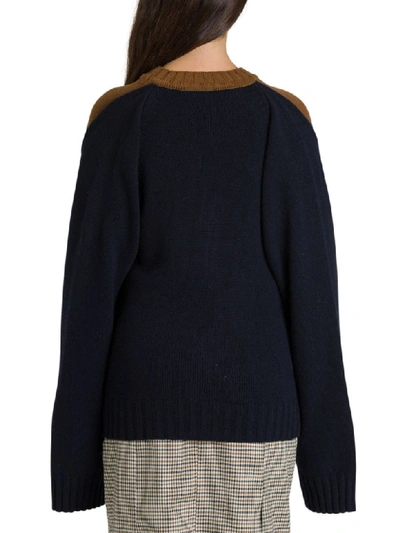 Shop Eudon Choi Fini Sweater With Double Sleeve In Marrone/blu