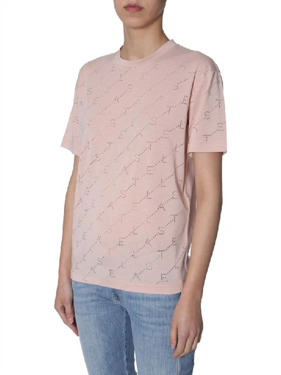 Shop Stella Mccartney Crewneck T-shirt In Rosa