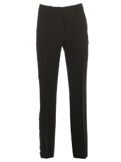 Shop N°21 Flared Pants Cady W/rouches On Bottom In Nero