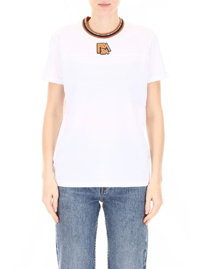 Shop Prada Logo T-shirt In Bianco Ruggine (white)