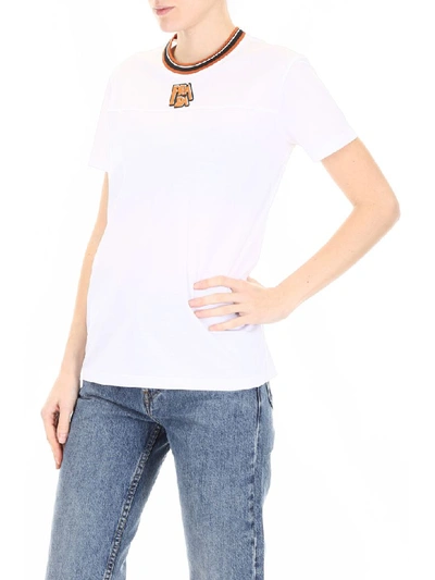 Shop Prada Logo T-shirt In Bianco Ruggine (white)