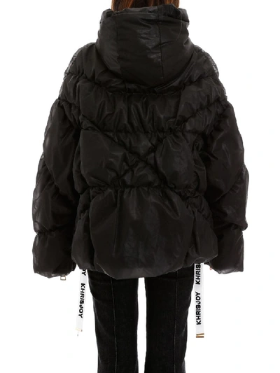 Shop Khrisjoy Organza Khris Puffer Jacket In Black (black)