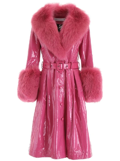 Shop Saks Potts Foxy Gloss Coat In Neon Pink (fuchsia)