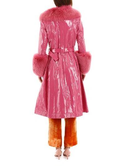 Shop Saks Potts Foxy Gloss Coat In Neon Pink (fuchsia)