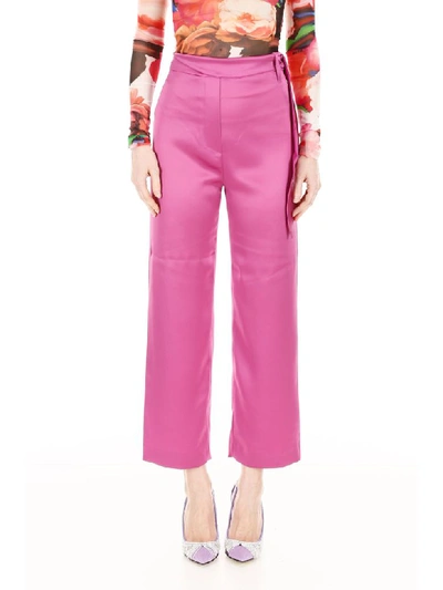 Shop Nanushka High-waisted Trousers In Rosebud (fuchsia)