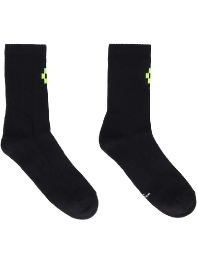 Shop Marcelo Burlon County Of Milan Cotton Blend Socks With Logo In Black