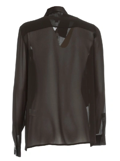Shop Michael Michael Kors Combo Sateen Shirt L/s Viscose In Black