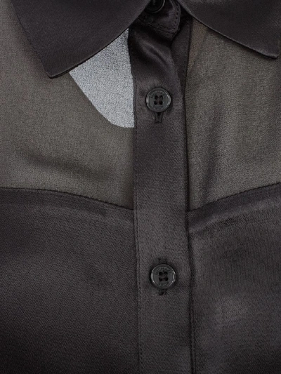 Shop Michael Michael Kors Combo Sateen Shirt L/s Viscose In Black
