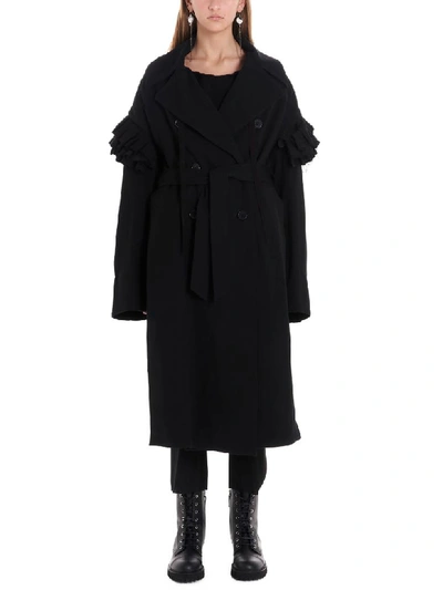 Shop Ann Demeulemeester Coat In Black