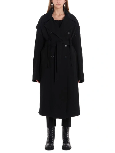 Shop Ann Demeulemeester Coat In Black