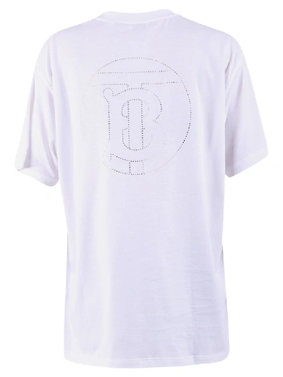 Shop Burberry Embellished T-shirt In White