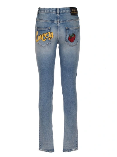 Shop Gucci Stretch Jeans In Denim