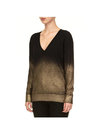Shop Versace Viscose Blend Sweater In Black - Gold