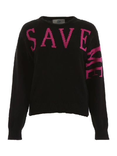 Shop Alberta Ferretti Save Me Pullover In Black Fuchsia (black)