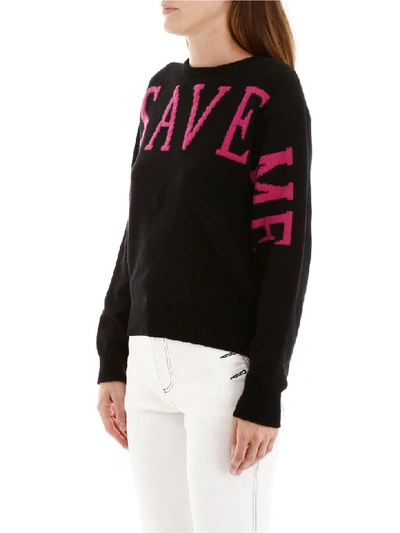 Shop Alberta Ferretti Save Me Pullover In Black Fuchsia (black)