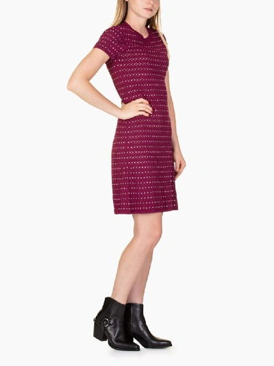 Shop Michael Kors Embell Flare Midi Dress In Bordeaux