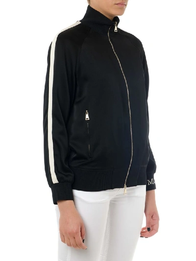 Shop Moncler Black Zipped Technical Fabric Sweatshirt