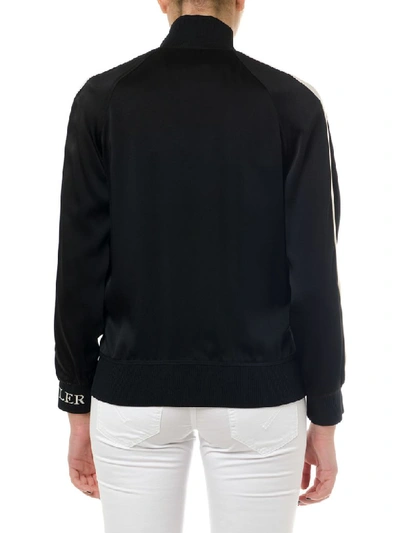 Shop Moncler Black Zipped Technical Fabric Sweatshirt