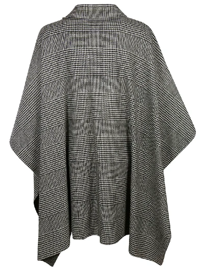 Shop Ermanno Scervino Checked Cape In Grey