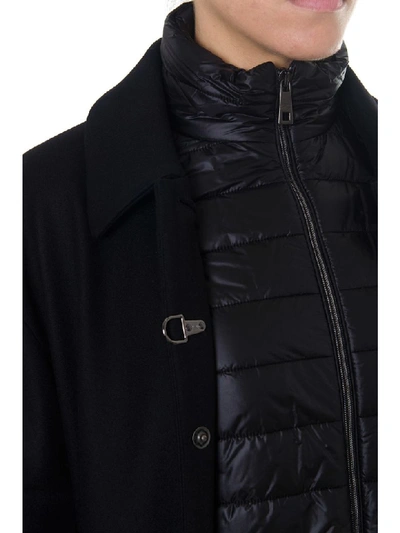 Shop Fay Black Double Layer Cashmere Coat