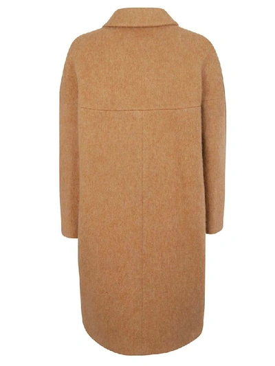 Shop Aspesi Oversize Buttoned Coat In Camel