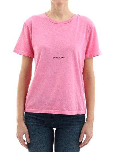 Shop Saint Laurent Pink Cotton T-shirt