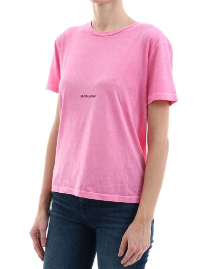 Shop Saint Laurent Pink Cotton T-shirt