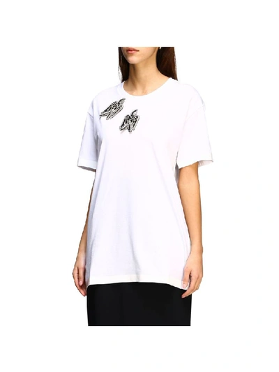 Shop N°21 N° 21 T-shirt N &amp;deg; 21 T-shirt With Swallow Applications In White