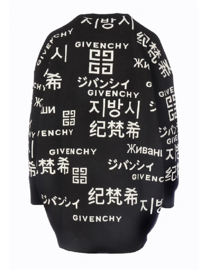 Shop Givenchy Long Sleeves Logo In Black White