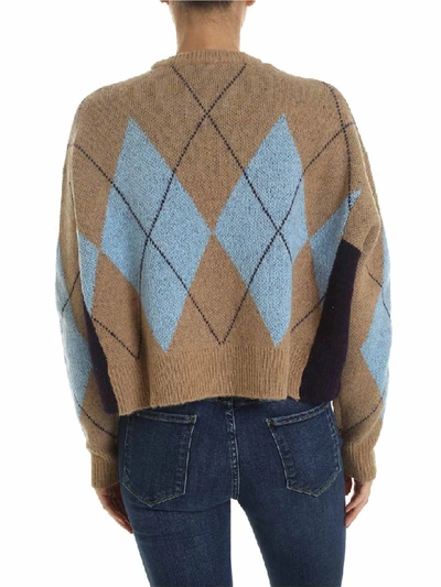 Shop Pinko Sweater In Cammello/azzurro/viola