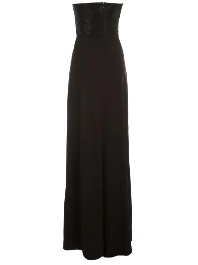 Shop Emporio Armani Long Dress Brassiere W/paillettes In Nero