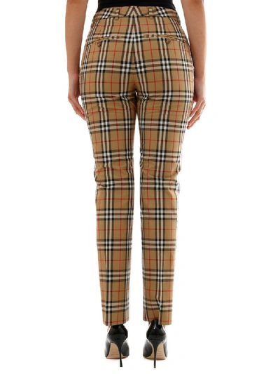 Shop Burberry Vintage Check Trousers In Beige