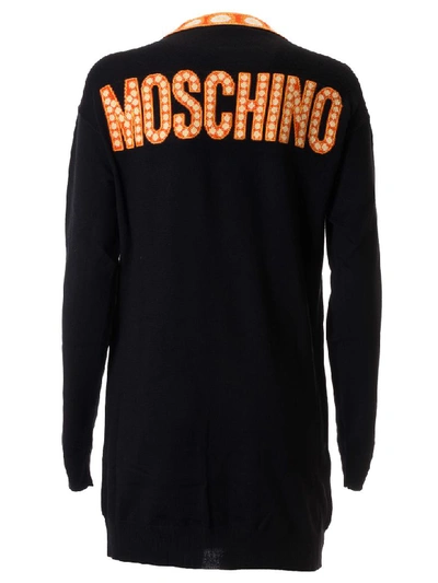 Shop Moschino Logo Sweater Dress In Multicolor