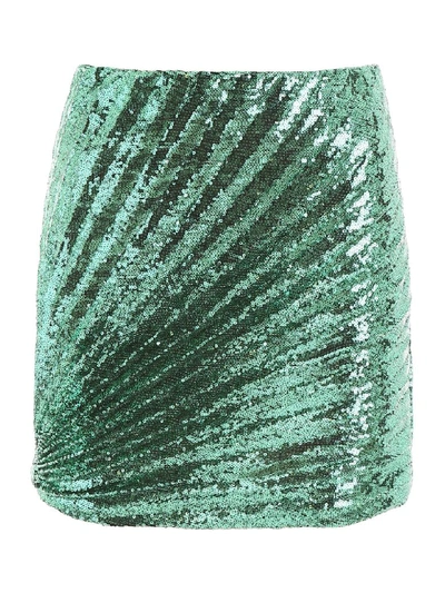Shop Marco De Vincenzo Sequins Mini Skirt In Verde (green)