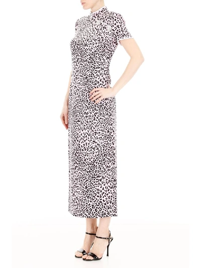 Shop Alessandra Rich Leopard-printed Dress In Light Pink (pink)