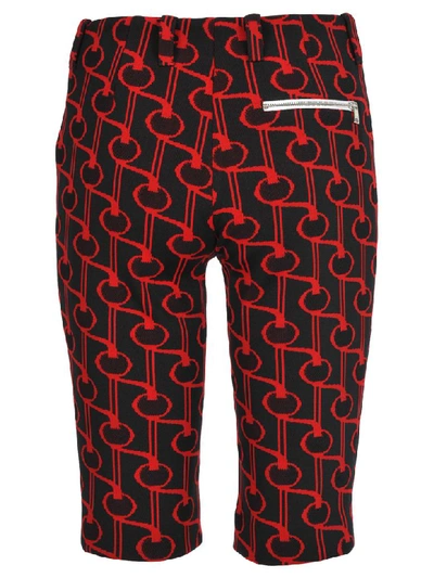 Shop Prada Jacquard Cycling Shorts In Black + Red