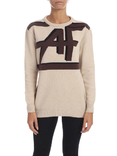 Shop Alberta Ferretti Af Inlay Sweater In Beige