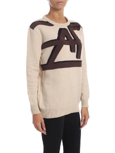 Shop Alberta Ferretti Af Inlay Sweater In Beige